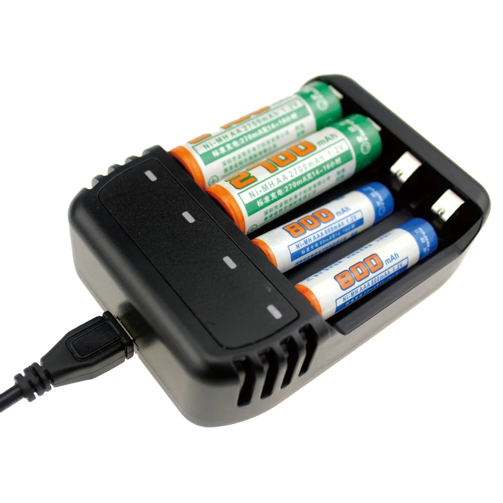 NiMH NiCD AA AAA 9V Rechargeable Batteries Smart Battery Charger USB charger for NiMH batteries with LED display