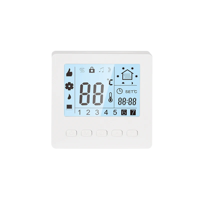 Floor Heating Thermostat For Gas Boiler Water Solar Water Heater 7 Day Infrared Radiant 16A EU Standard Touch Screen