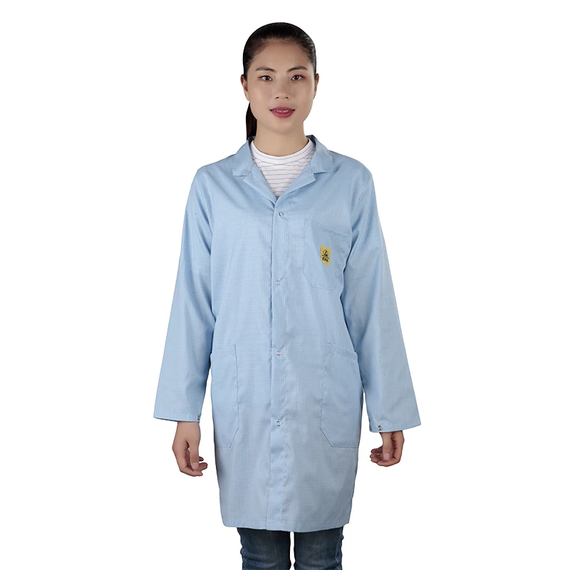 Maxsharer antistatic ESD white color lab coat garment for cleanroom