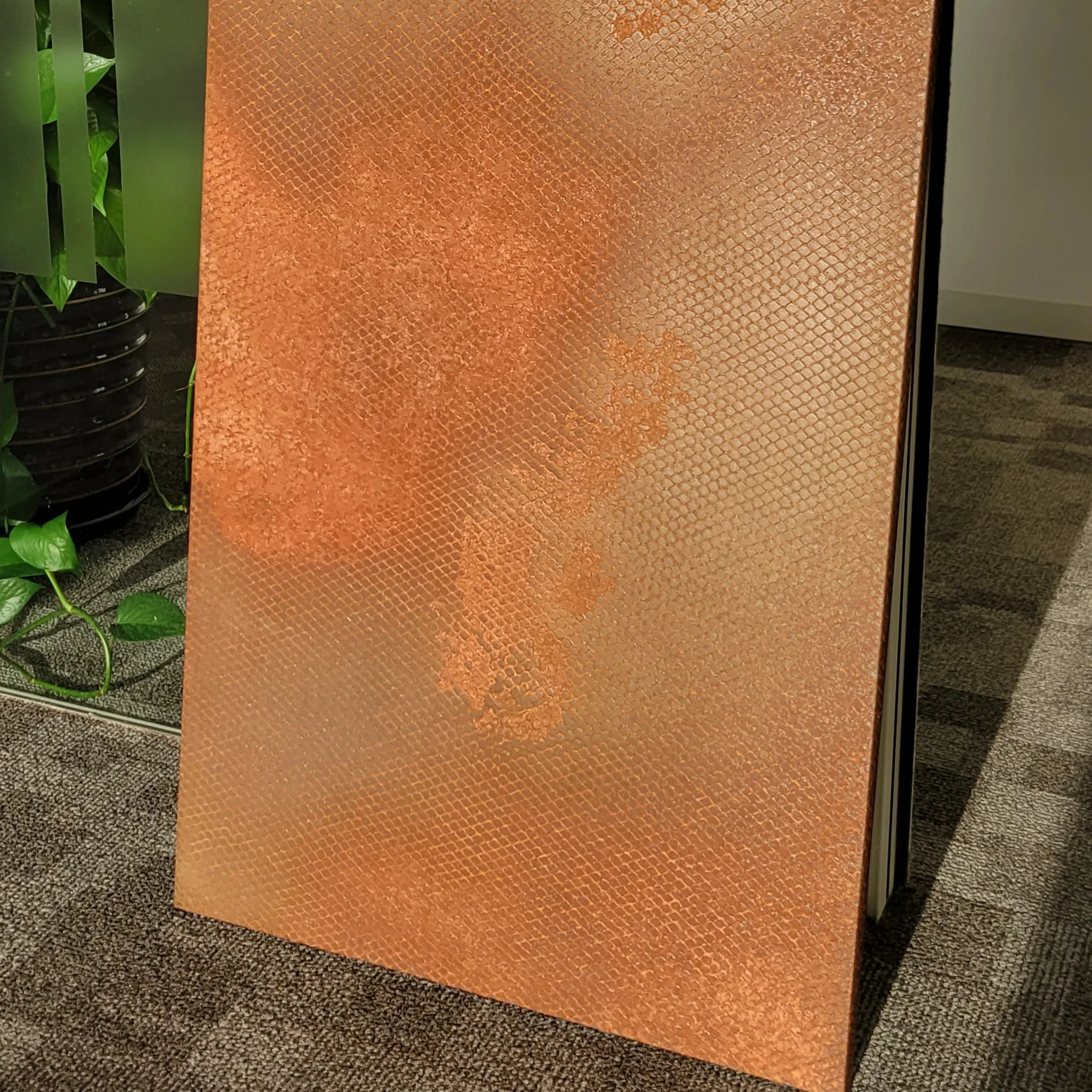 High Quality Waterproof Liquid Metals Building Wall Background Panel Brown Rust Liquid Metal Panel