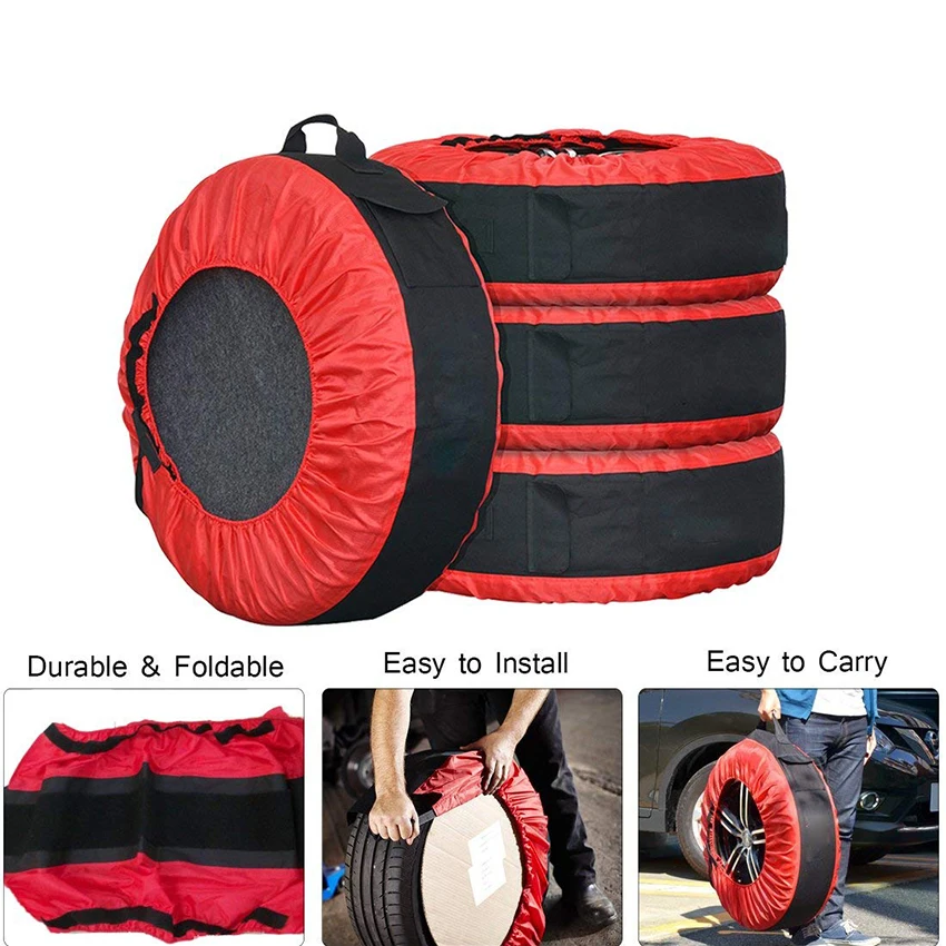 Factory outlert monochrome logo printing car tire storage bag universal car exterior accessories tire storage bag