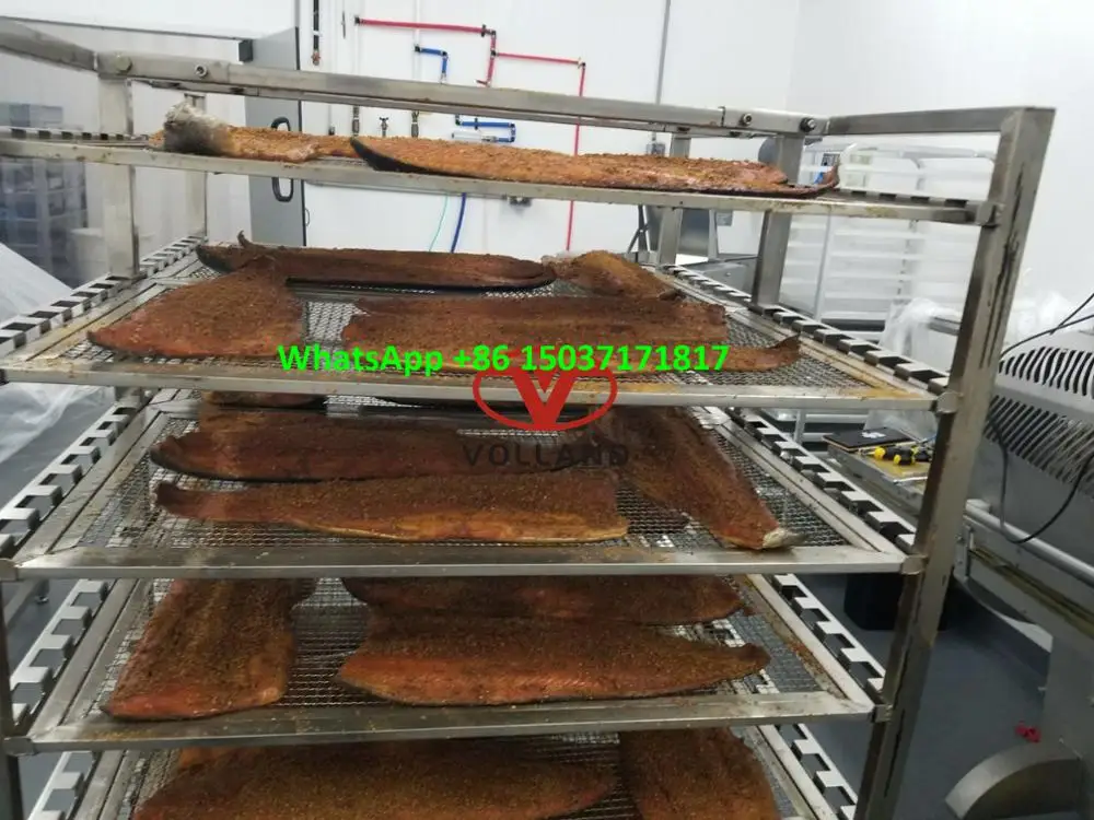 automatic chicken smoking oven/sausage smokehouse/fish smoking machine for salmon