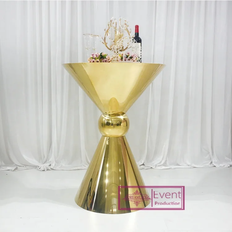 Round stainless steel cocktail bar tables set for club furniture