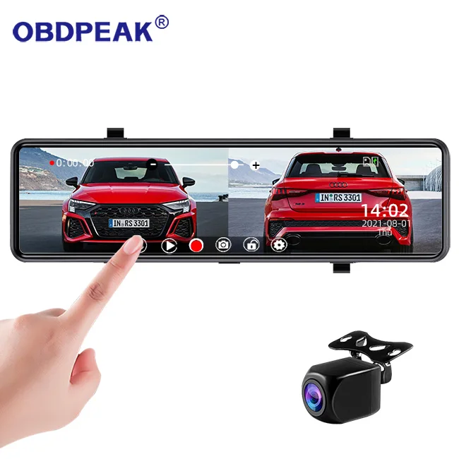 
Dual Lens HD 1080P Dash Cam Streaming media Rearview Mirror Car Camera Night Vision 24H Parking Surveillance Car Video Recorder 