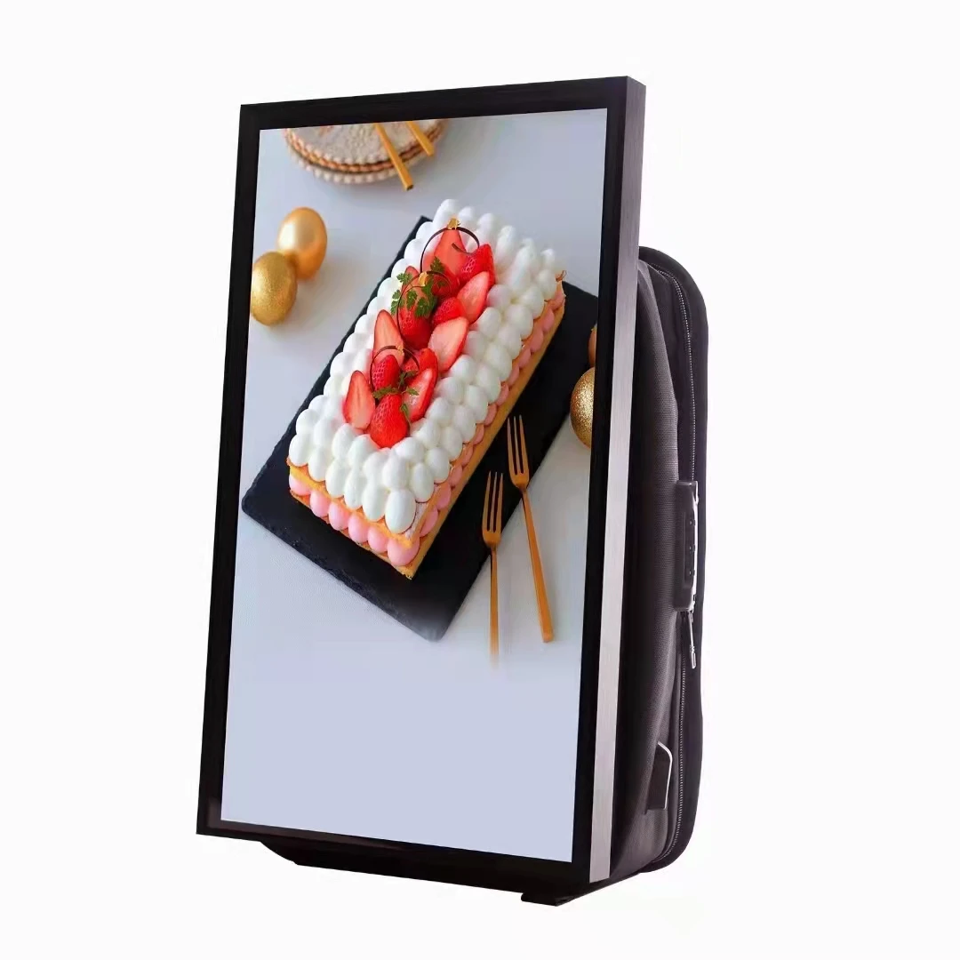 Ultra-thin digital signage machine  32 inches Android outdoor backpack walking LCD advertising player