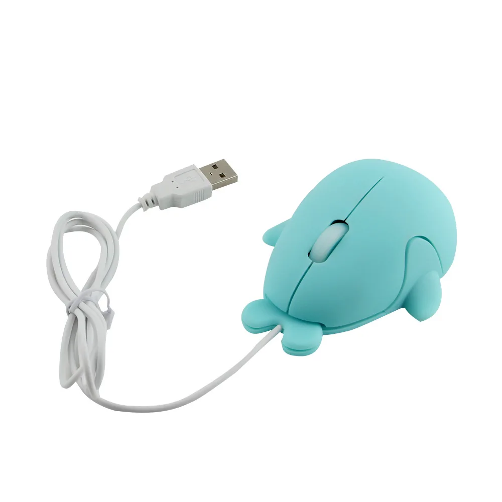 Cartoon Wired Ergonomic 1600 DPI Comic Animation Cute Dolphin Optical Computer Mouse