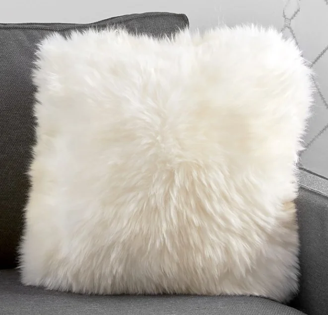 Big Floor Pillow Blush Sheepskin Real Australian Sheep Fur Wool Pillows Cushion For Living Room