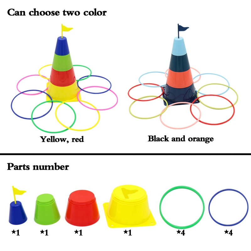 Factory Price Kids Indoor/Outdoor Sports Rainbow Circle Throwing Game Ring Throwing Toys Kids Interactive Ring Stacking Toys