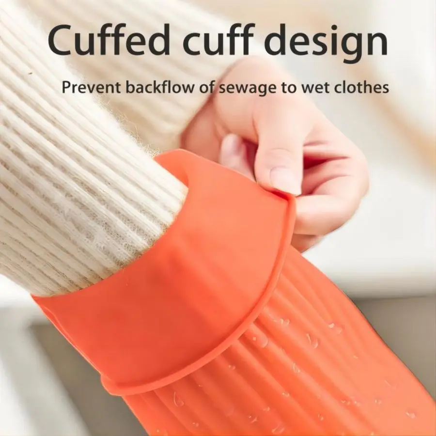 Wholesale 55cm latex dish washing thickened lengthened rubber mittens laundry cleaning rubbermittens plus long gloves fashion