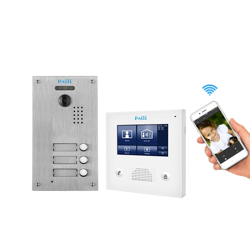 7 Inch Cable Video Interphone Door Bell Household Color Electronic Video Door Phone 2 Wire Video Intercom