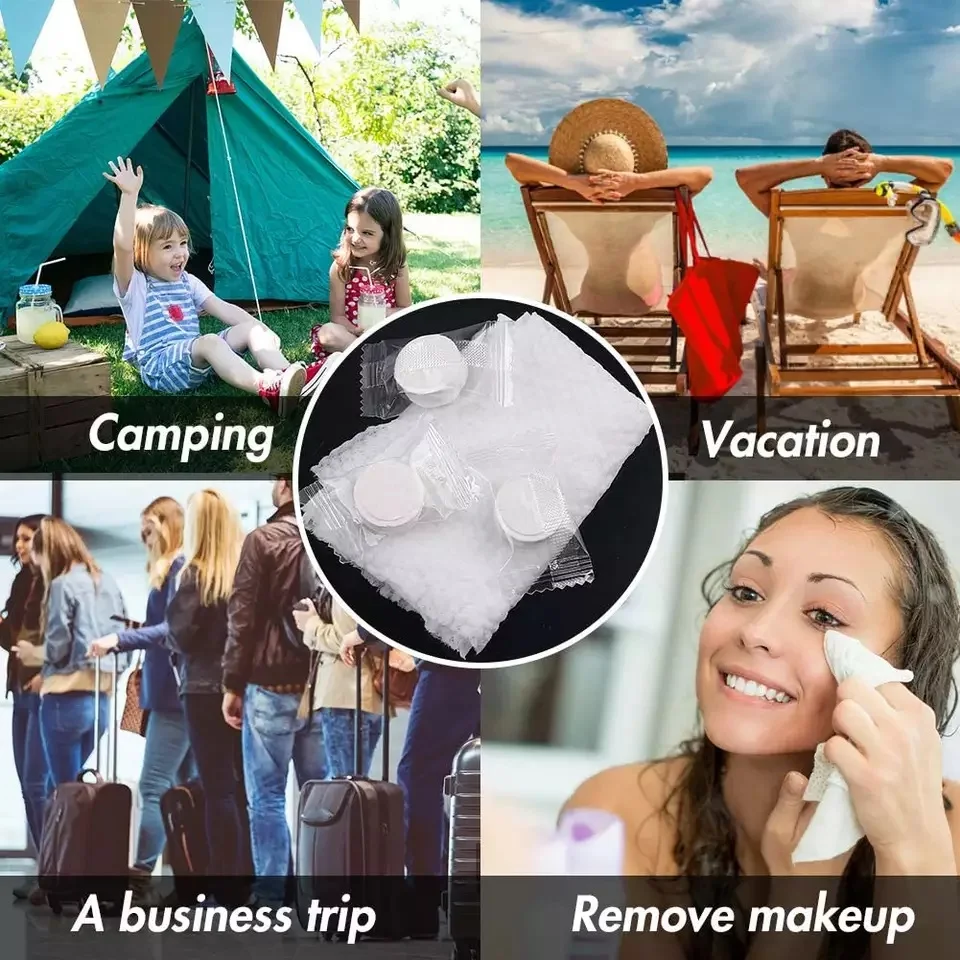 Magic Tablet Tissue Compressed Towel Tablet Compressed Napkin Disposable Towel Compressed Tissues 500 Pieces/ Pack Eco Viscose