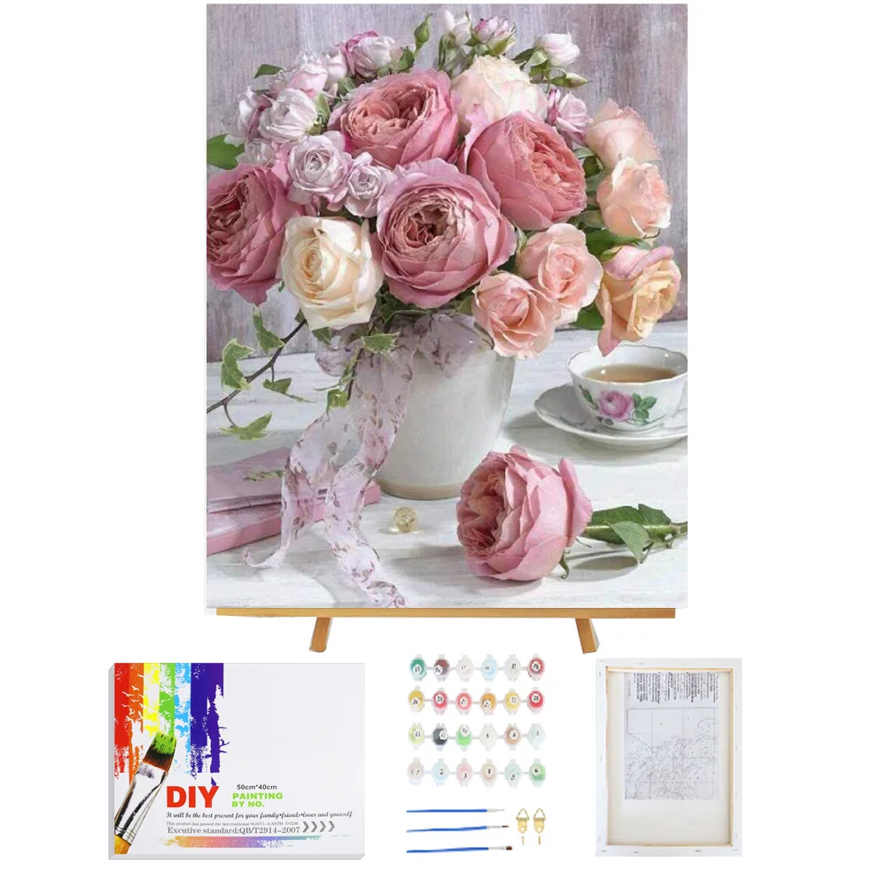 Artwork Flower Plant Oil Painting Canvas Wall Art Abstract rose original oil painting paint on canvas is acrylic