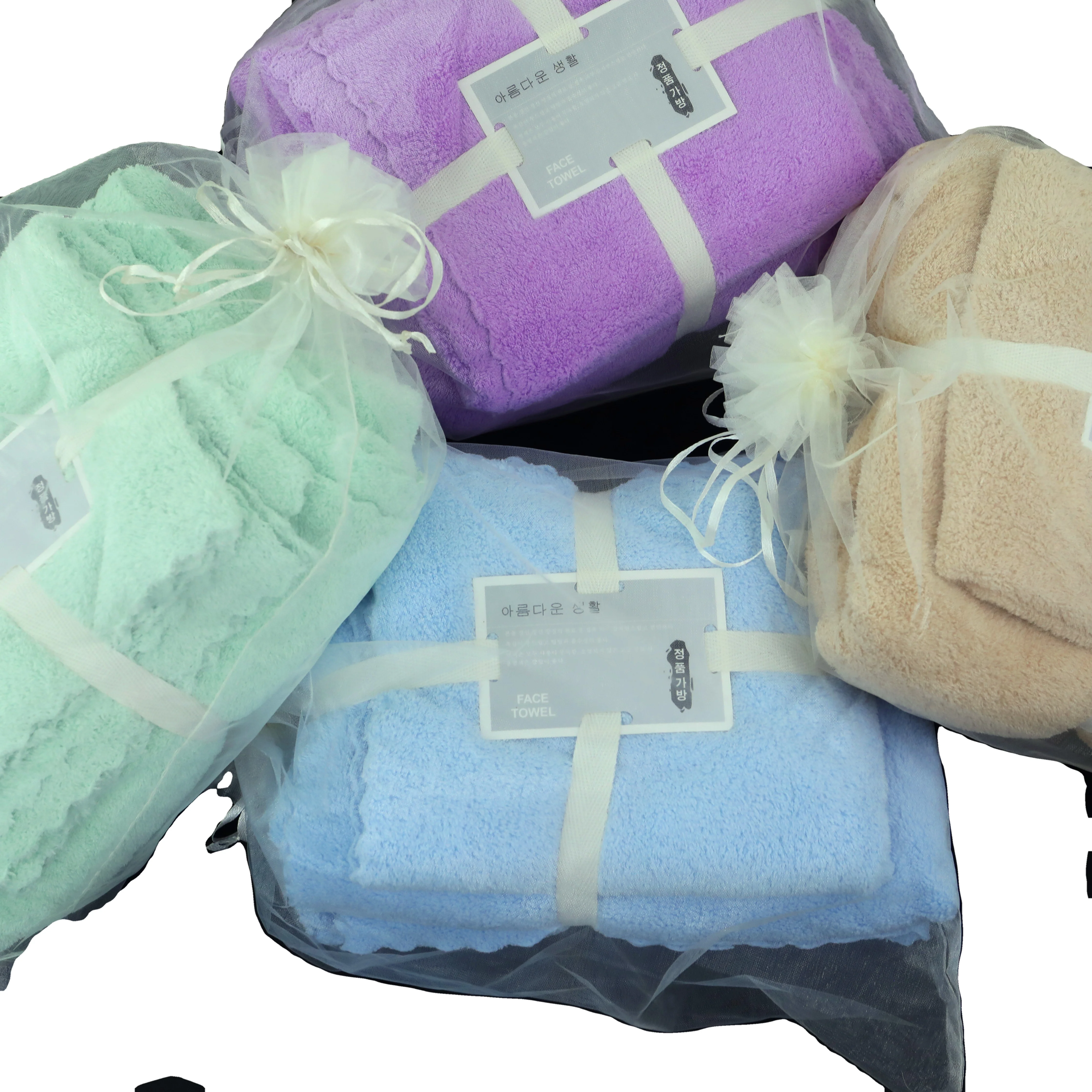 Wholesale Microfiber Coral Fleece Bath Towel Gift Soft Absorbent Face Towel Set in Towel