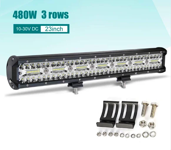 Factory Auto LED Lights Led Bar 23 inch 480W Work Light off-Road Vehicle Headlight Work Light for Car Truck ATV SUV Jeep