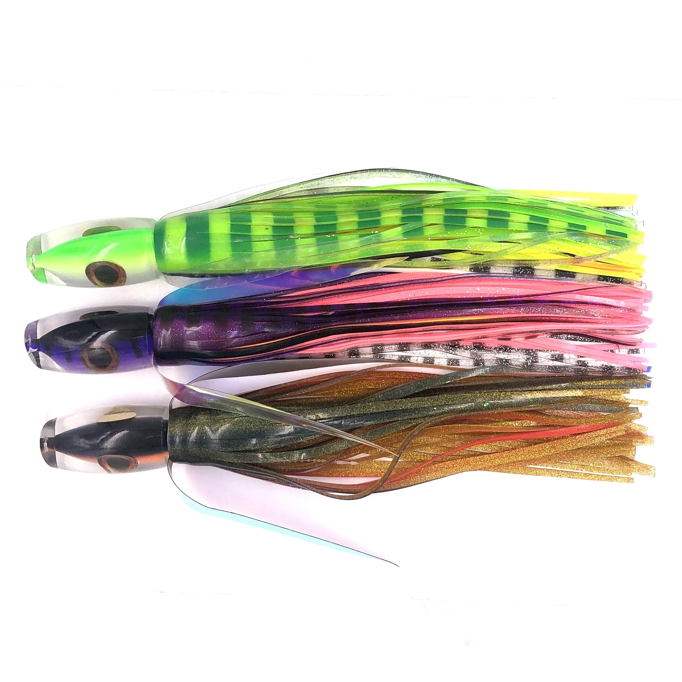 OEM  saltwater tuna marlin trolling fishing lure fish like resin head with flash wings big game lure manufacturer