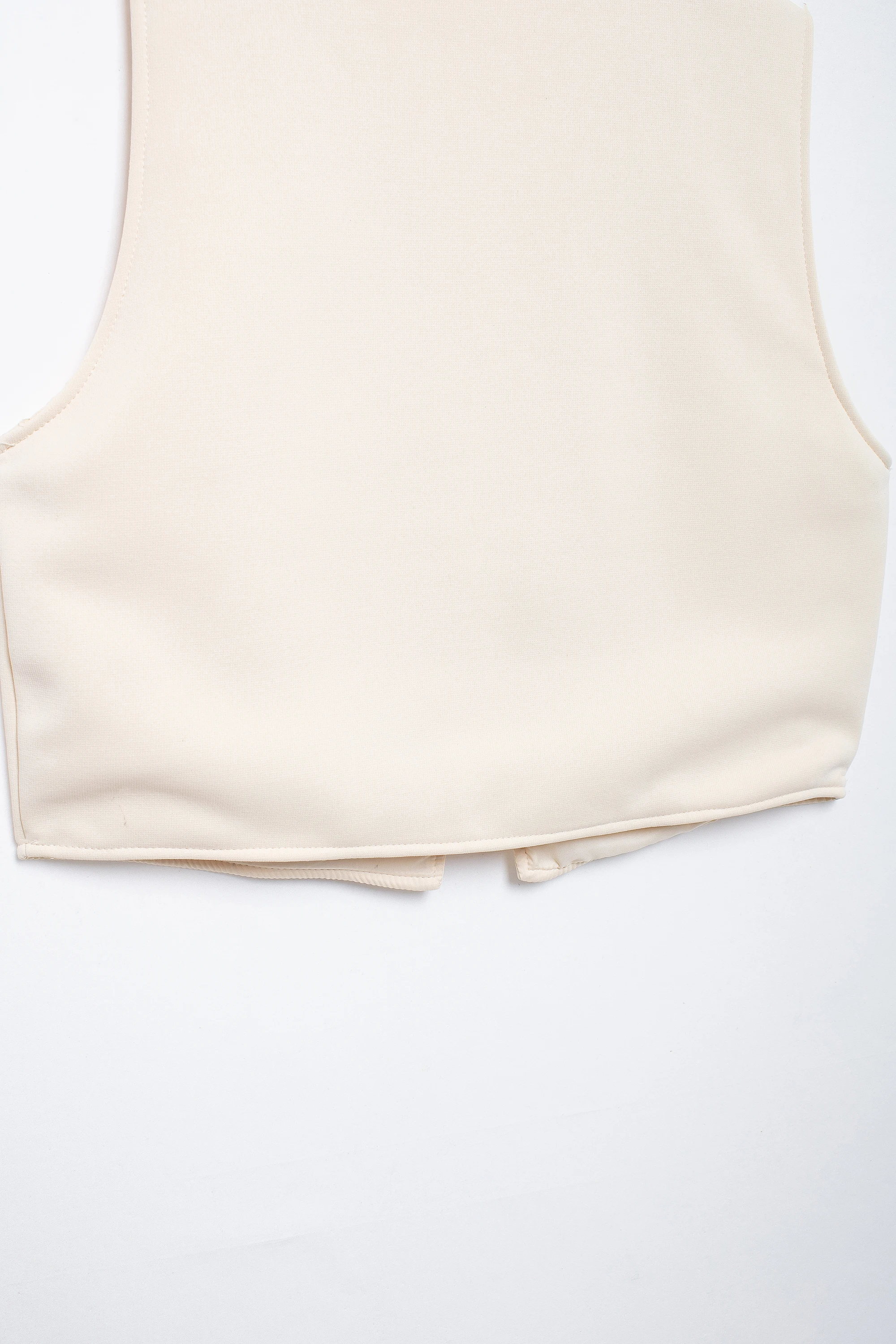 V neck floral embroidery beige color casual fashion vest waistcoat for women