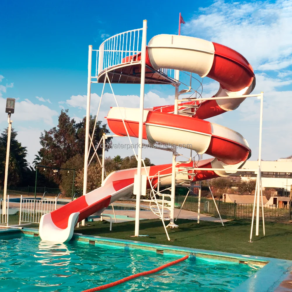 Commercial water park equipment private fiberglass spiral pool slide for sale