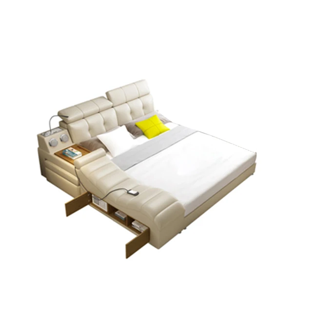 Спальня King size современный массаж татами кожа кровать