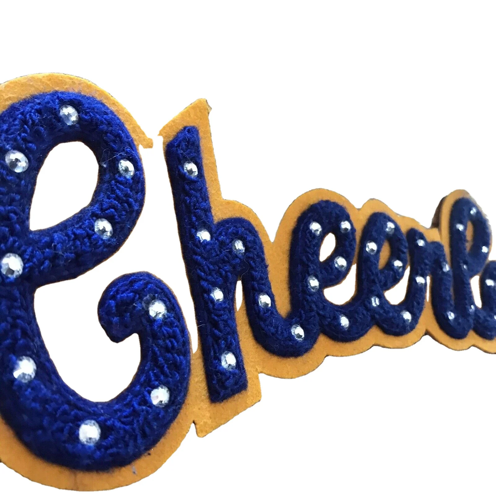Cheerleader Script word Bling Chenille Patch For Letterman Jacket