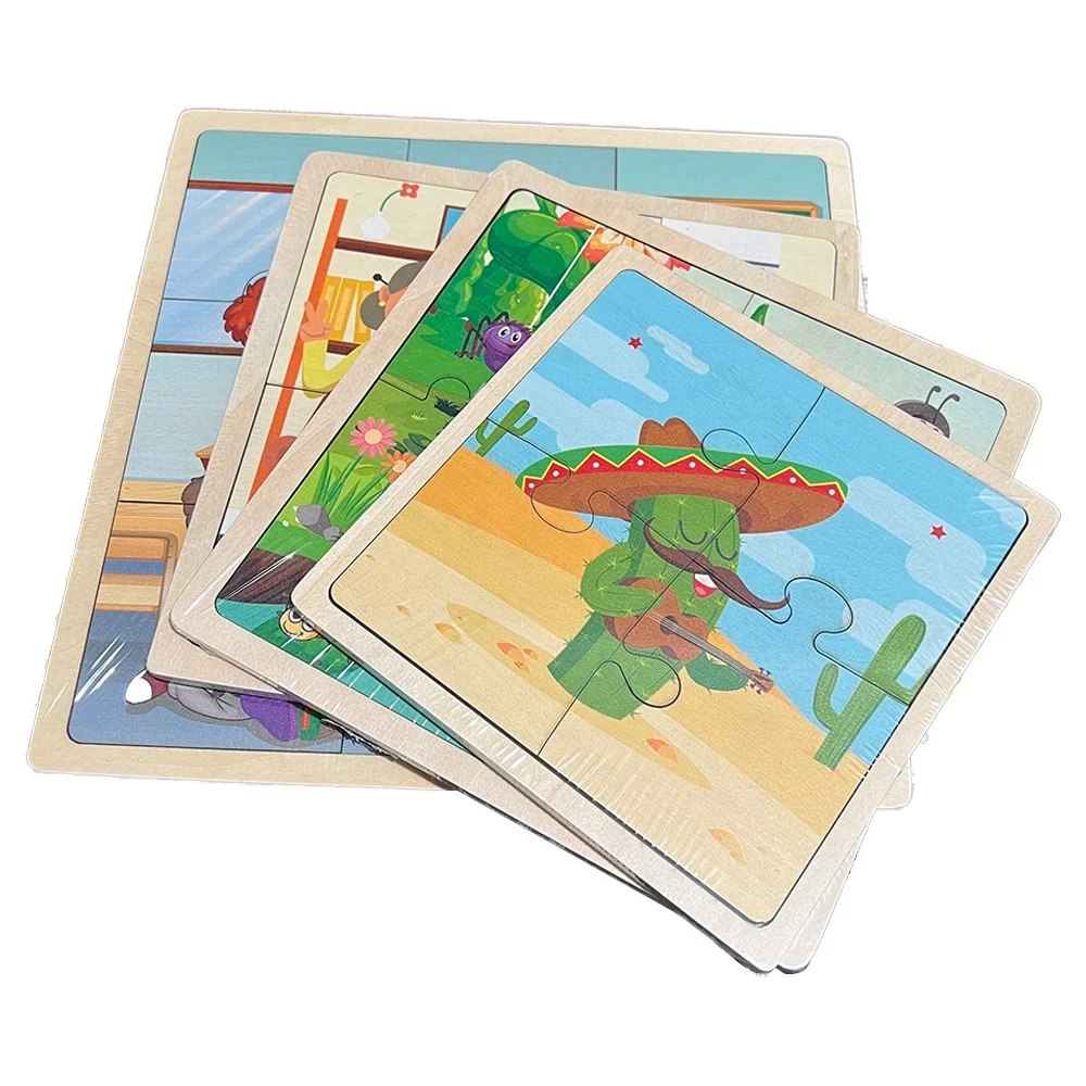 NERS Kindergarten UV Lamination Cardboard Coated 10 Kinds Board Picture Puzzle