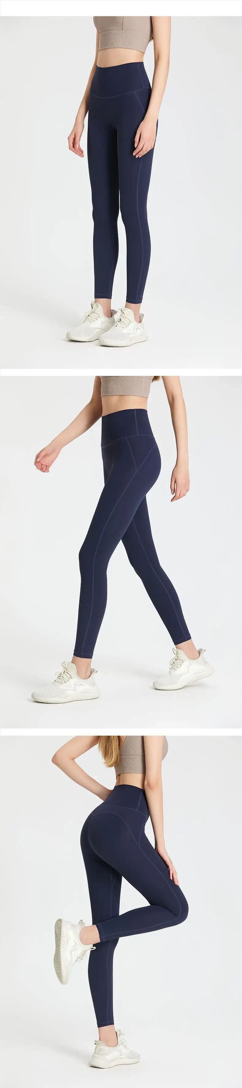 New No panties zero sense lulu one-piece yoga pants seamless bare back pocket leggings peach butt lift skinny exercise pants