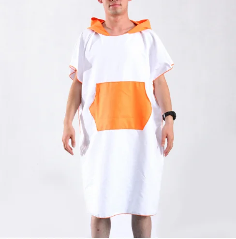 Hot Selling Super Absorbent Quick Dry Custom Logo Microfiber Hooded Surf Poncho Beach Towel For Adults Changing Robe