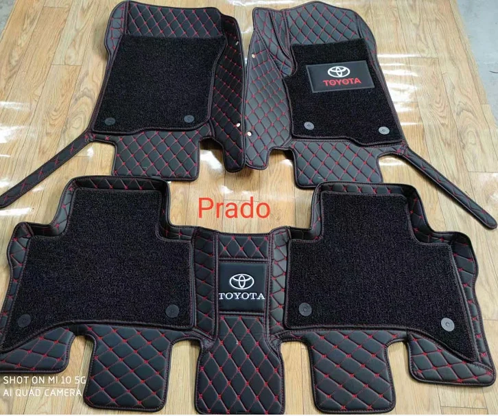 4X4Hot Pressed New Design Pvc Leather two Rows Car Floor Mats Hight Quality Special Car Mats For Toyota Hilux 2016-2022