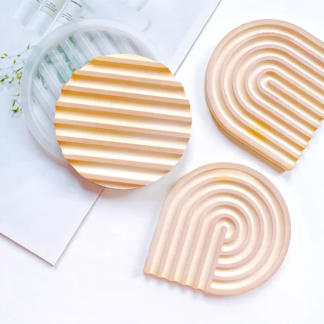 DLR1154 оптовая продажа 15 различных форм радужных полос гипсовый поднос подставка силиконовая форма для ароматерапии мыло Смола формы