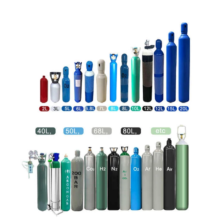 Customized ISO 40L Steel Gas Cylinder High Pressure DOT Oxygen Argon CO2 Tank