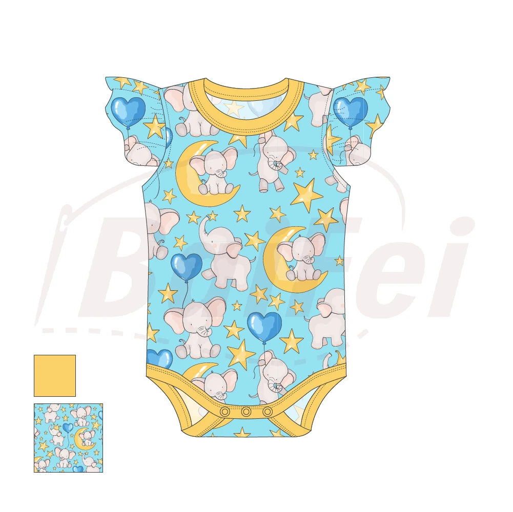 New Born Baby Clothes Printed 95% Bamboo 5% Spandex Jumpsuit Knitted Infant Sleepsuit Newborn Baby Clothes Bamboo Pajamas
