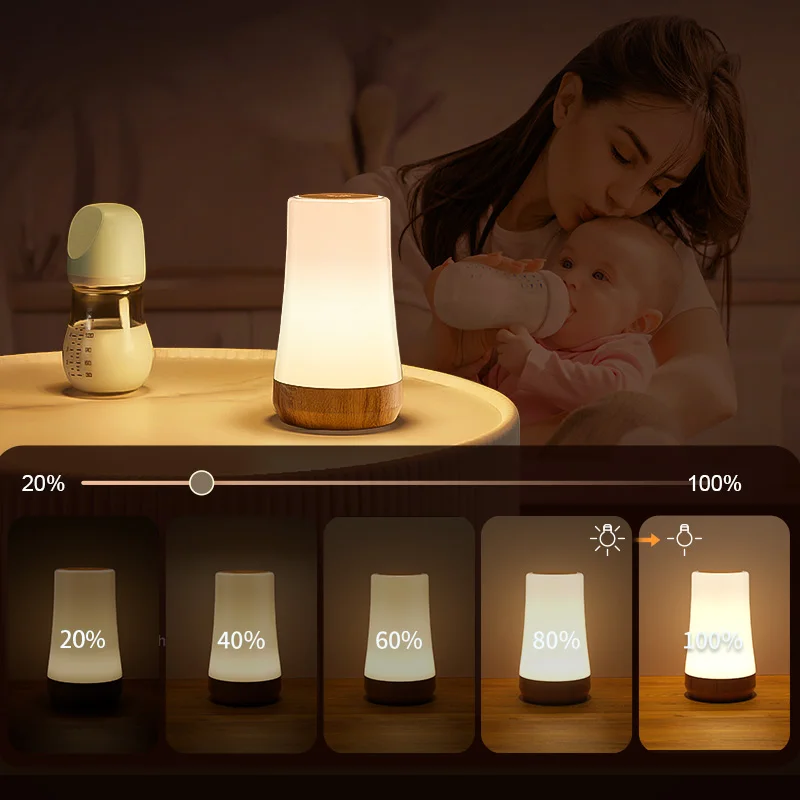 ICARER FAMILY Mini Modern Rechargeable LED Mood Light Silicone Lamp for Bedroom Application