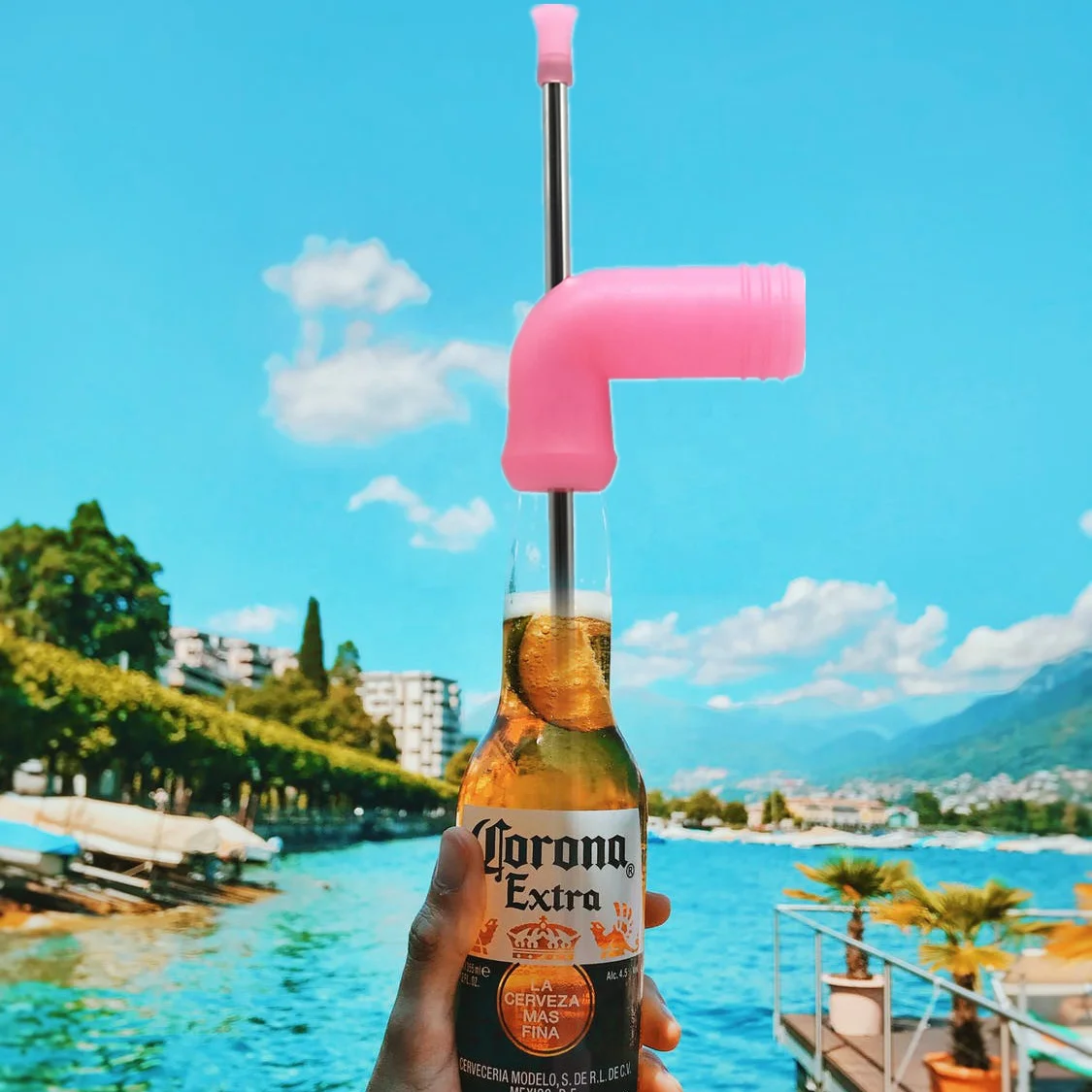 Christmas party top ranking straight straw drinking beer snorkel custom logo for beer party chugging games