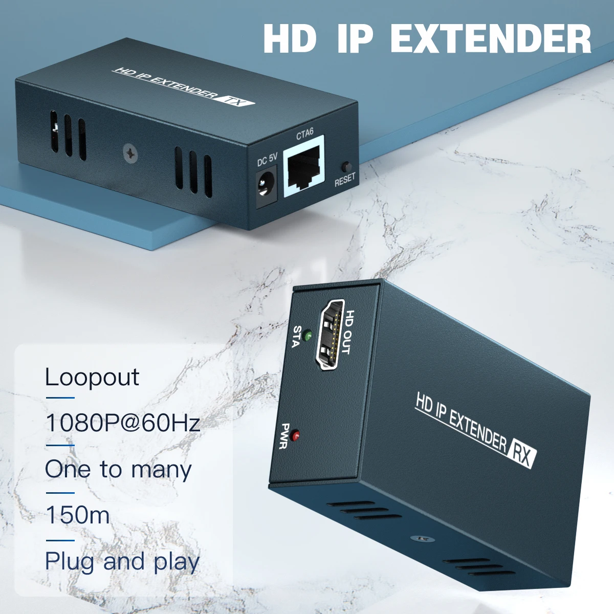  Видеорасширитель RJ45 150 м по UTP IP