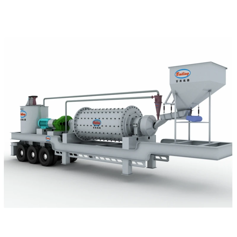 Easy to move mobile 2100x4500mm ball mill plant for gold ore and copper ore