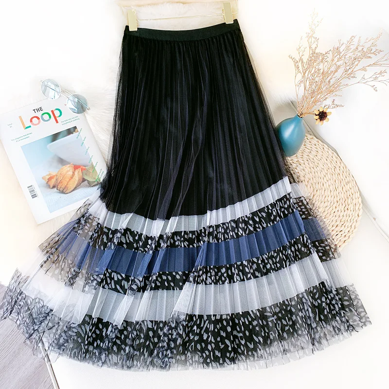 Wholesale Fashion Skirts Women Solid Color Custom Print A-line Full Long Pleated Skirt For Women