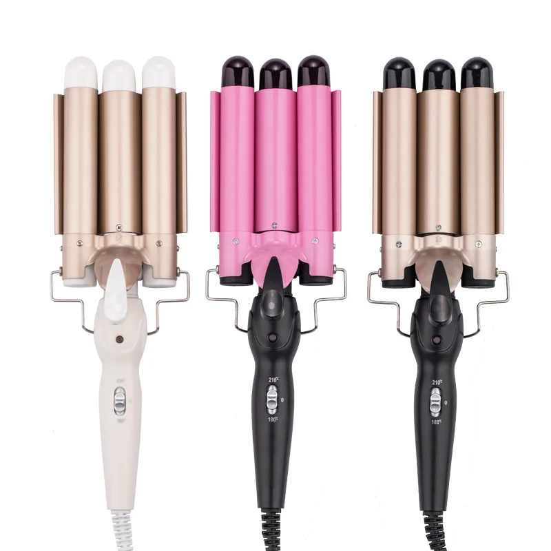 Hot Selling Wavy Iron Wand Triple Curling Interchangeable Straightener Hair Curler