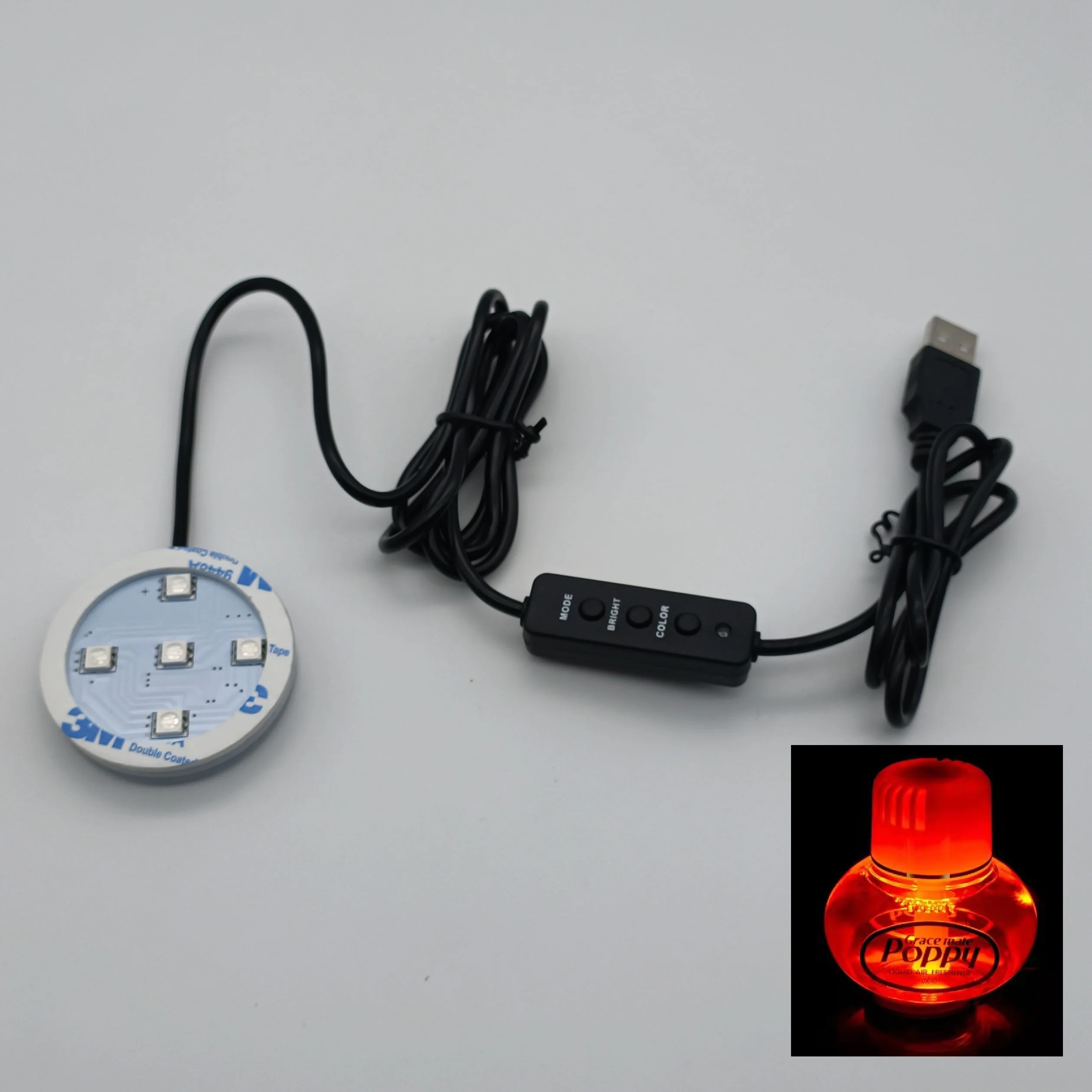 Poppy led base for truck car home liquid air freshener base light with usb