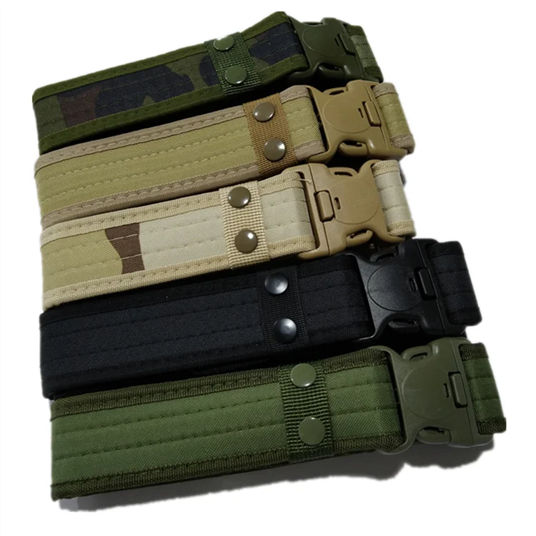 
Made in China High Quality 130cm 600D Oxford Cloth Nylon Camouflage Plastic Buckle Military Belt Tactical Police Duty Belt 