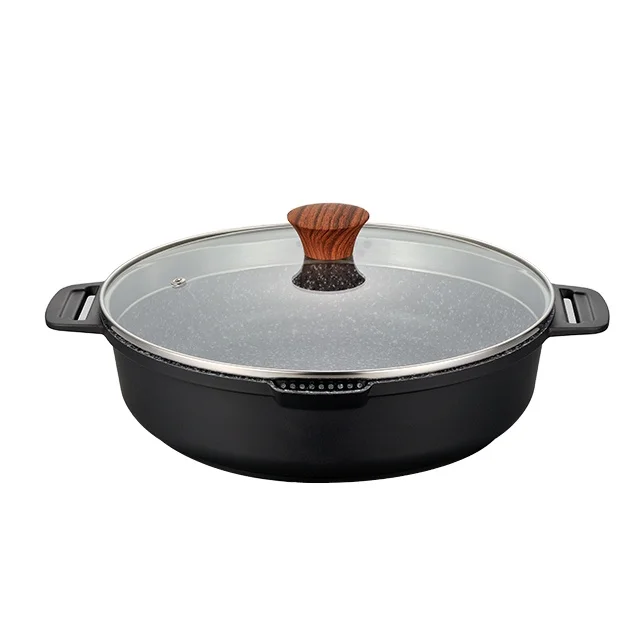 Hot Selling 24cm Aluminum Foil Casserole Pot High Quality Nonstick Kitchen Cooking Pots with Custom Logo Casseroles Pan Set