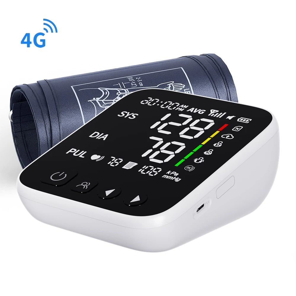 Portable 4G Telemedicine Rechargeable Upper Arm Tensiometros BP Monitor Electronic Bp Machine Digital Blood Pressure Monitor