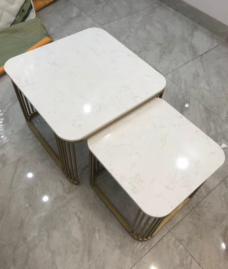 Simple Nordic style marble combination side table furniture  sofa center table square table