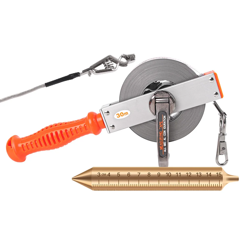 Stainless Steel Oil Dipping Sounding Measuring Tape Stainless steel dipstick Depth Boat tools 15m 20m 30m