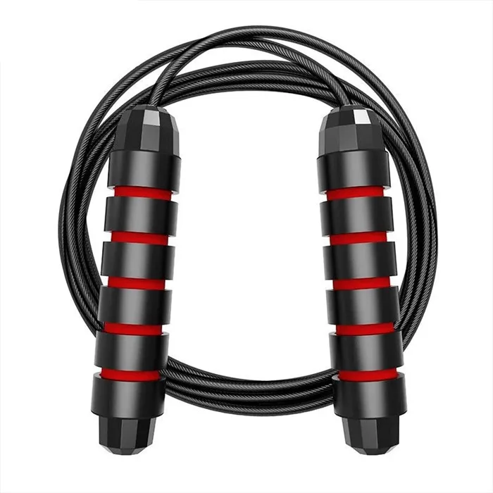 Weighted adjustable wire ropes custom logo pvc 5mm jump rope beaded wholesale foam handle speed fitness jump ropes