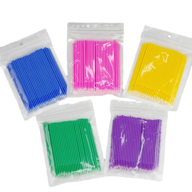 100pcs/Bag Disposable Makeup Brush Applicator Cleaning Cotton Swab for Eyelashes