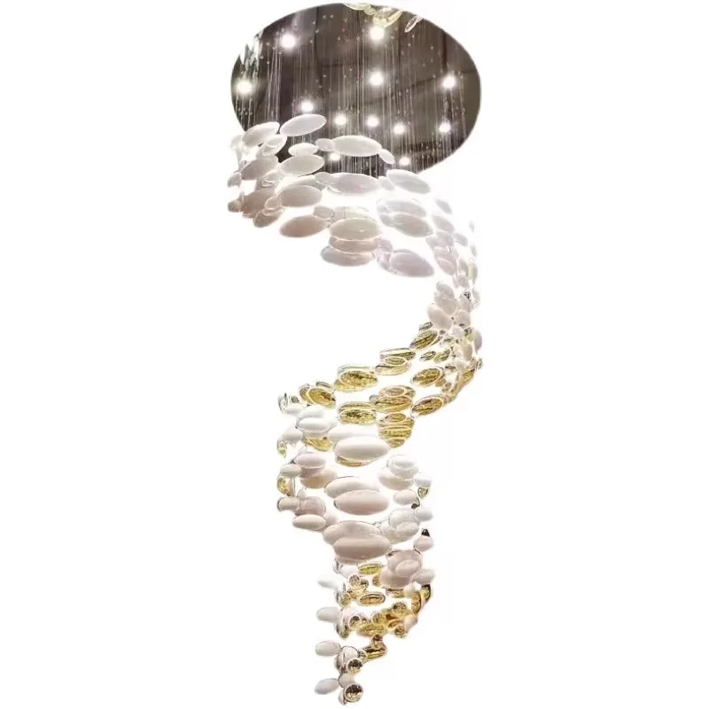 Non-standard custom factory hotel lobby lighting sales department sand table glass egg chandelier