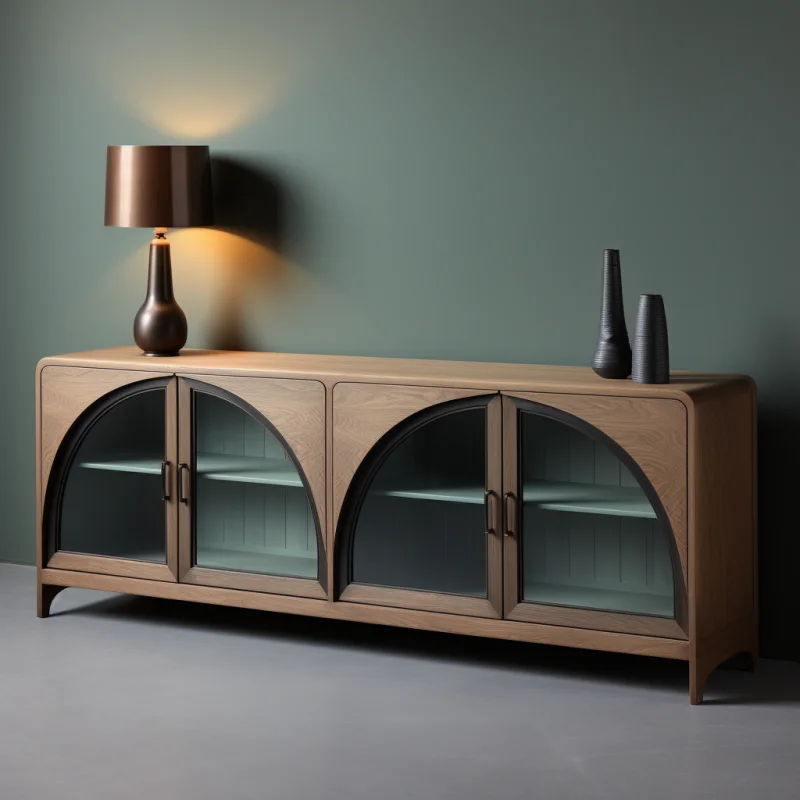 MRS WOODS Luxury Living Room Cabinet Furniture Kitchen Oak Solid Wood Sideboard Cabinet Sets