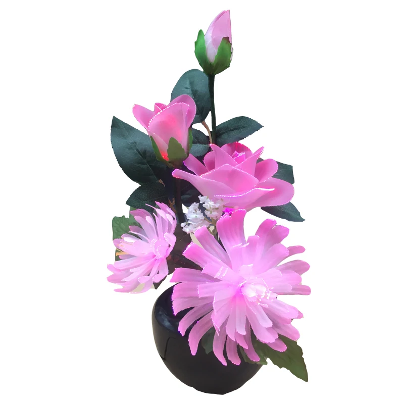 LED fiber optic flower lamp wedding christmas decoration led lamp holiday lighting rose chrysanthemum