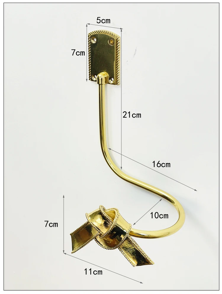 New Modern Decoration Wall Mounted Brass Curtain Hook Curtain Holdbacks  Curtain Hanger for Living Room