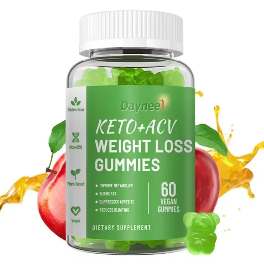 OEM Private Label Flat Apple Cider Vinegar Slimming Gummies Detox Weight Loss Keto Diet Metabolism Support for Adults