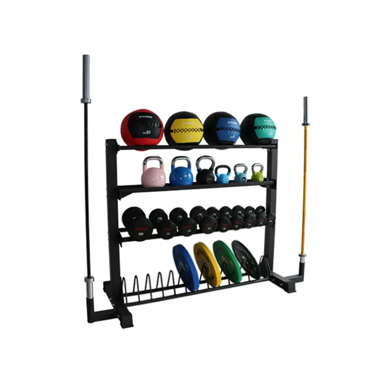 Gym Fitness Powerhouse Package Fully Loaded Dumbbell and Weight Plate Rack with Bar Storage Store Rack